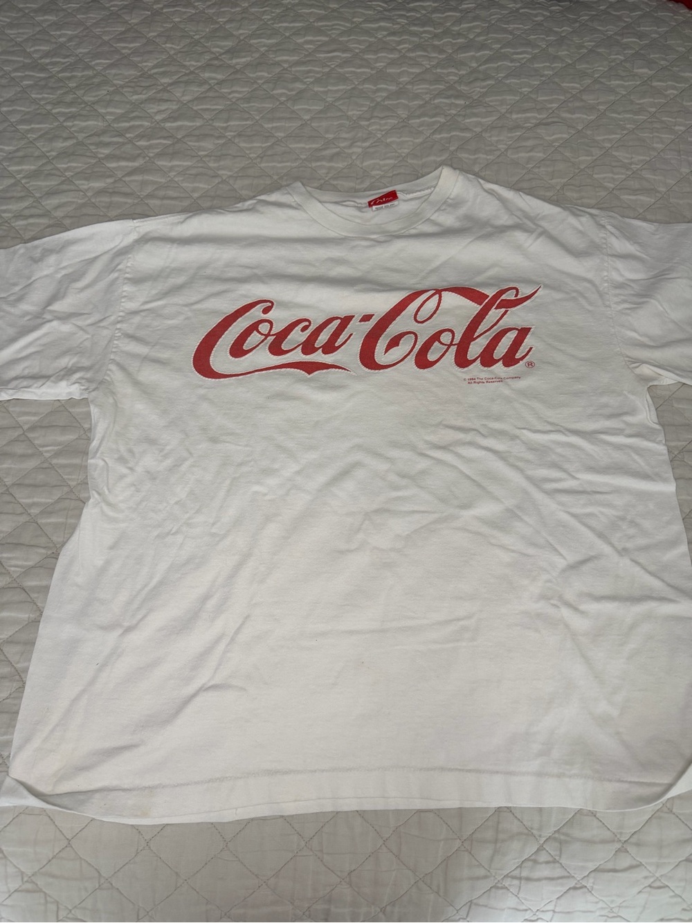 Vintage 1994 Coca Cola Men's White Logo T-Shirt